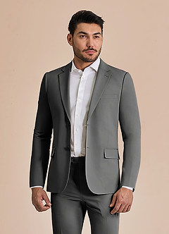 front William Charcoal Comfort Blend  Suit Jacket