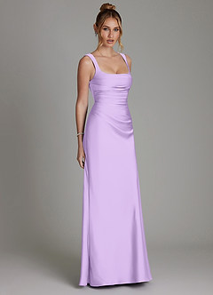 Azazie Agustina Robes de demoiselle d'honneur Robe Sirène en Satin extensible Corset Lilas image4
