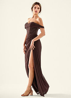 Seraphinalyn Truffle Satin Faced Chiffon Satin Faced Chiffon Prom Dress image3