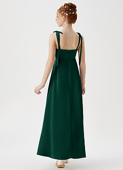 Azazie Rosey Junior Robe Trapèze en Satin extensible Encolure en Forme de Cœur émeraude image6