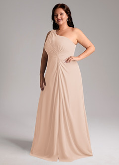 Azazie Brooke Bridesmaid Dresses English Rose A-Line One Shoulder Chiffon Dress image11