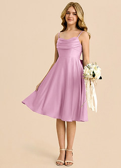 Azazie Bear Junior Candy Pink A-Line Sweetheart Neckline Stretch Satin Dress image4