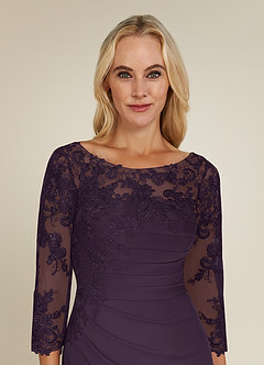 Azazie Alisondra Mother of the Bride Dresses Plum Sheath Scoop Lace Lace Dress image5