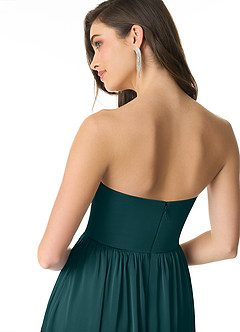 Azazie Morana Brautjungfernkleider Wandelbar A-Linie Schulterfrei Stretch-Satin Kleid Kiefer image8