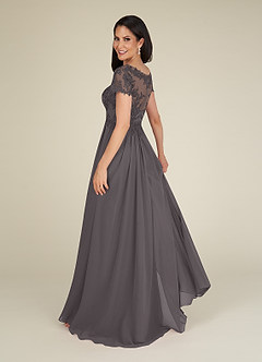 Azazie Dunja Mother of the Bride Dresses A-Line V-Neck Lace Chiffon Floor-Length Dress image8