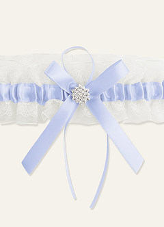 front Strumpfband für Hochzeiten aus blauer Spitze