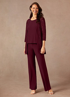 Azazie Mamrie Abiti per la Madre della Sposa Abito Tuta Pantaloni in Pizzo Cabernet image3