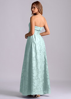 Azazie Lucienne Brudtärnklänningar Klä av A-Linje i Blommig Utbrändhet Axelbandslös Dimma image2