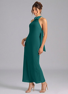 Azazie Velli Suknie dla druhen Syrena Wysoka Kołnierz Szyfon Długość kostki Sukienka image1