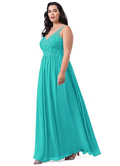 Azazie Amy Venta Final Vestido de Spa de Gasa de Corte En A con Encaje image20