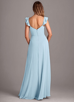 Azazie Kaylyn Bridesmaid Dresses Sky Blue A-Line Ruched Chiffon Dress image5