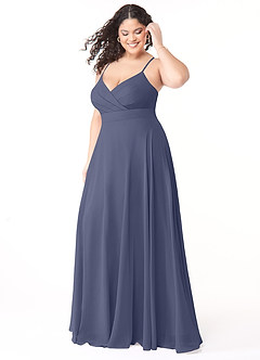 Azazie Avelina Bridesmaid Dresses Stormy A-Line V-Neck Pleated Chiffon Dress image8