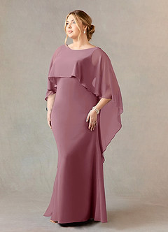 Azazie Dion Mother of the Bride Dresses Vintage Mauve Sheath Scoop Stretch Crepe Dress image10