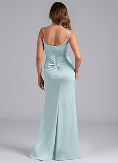Azazie Donielle Bridesmaid Dresses Mist Mermaid Corset Stretch Satin Dress image2
