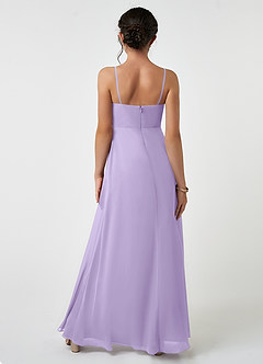 Azazie Collette Junior Lilac A-Line Ruched Chiffon Dress image2