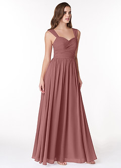 Azazie Zapheira Bridesmaid Dresses Desert Rose A-Line Ruched Chiffon Dress image4