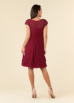 Azazie Tess Mother of the Bride Dresses Burgundy Empire Sequins Chiffon Dress image2