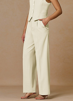 front Rowan Ivory Refined Weave Performance pants