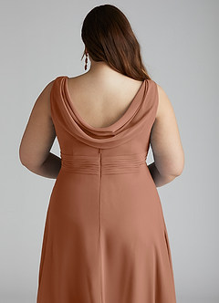 Azazie Karina Bridesmaid Dresses Bronzer A-Line Pleated Chiffon Dress image10