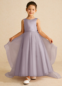 Azazie Pumpkin Flower Girl Dresses Dusk A-Line Convertible Tulle Dress image2