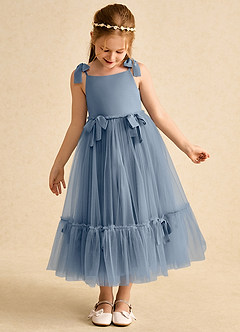 Azazie Jaci Flower Girl Dresses Twilight A-Line Spaghetti Strap Chiffon Dress image6