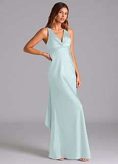 Azazie Hati Brudtärnklänningar Klä av Sjöjungfru i Stretch Satin Havsglas image1