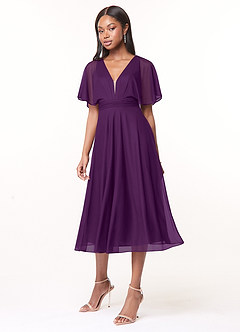 Azazie Tinsley Robes de demoiselle d'honneur Robe Trapèze en Maille Plissée Grain De Raisin image3