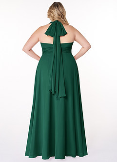 Azazie Fifi Bridesmaid Dresses Emerald A-Line Strapless Chiffon Convertible Dress image13
