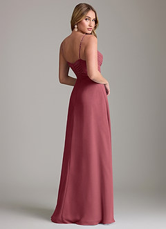 Azazie Terese Bridesmaid Dresses Merlot A-Line Pleated Chiffon Dress image2