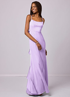 Barbie ♥ Azazie Bridesmaid Dresses Mermaid Bow Stretch Satin Floor-Length Dress image3