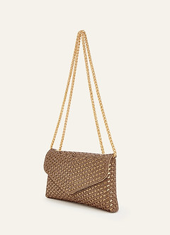 front Rhinestone Sequin Embellished Envelope Shoulder Bag