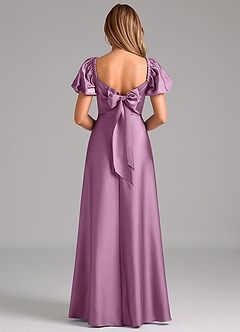Azazie Fatima Bridesmaid Dresses Wisteria A-Line Pleated Stretch Satin Dress image6