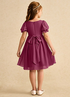 Azazie Jolie Flower Girl Dresses Mulberry A-Line with Sleeves Chiffon Dress image2
