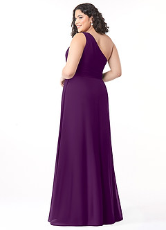 Azazie Dallas Brautjungfernkleider A-Linie One-Shoulder Chiffon Kleid Traube image7