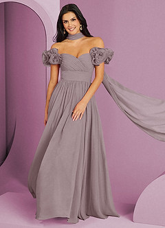 Barbie ♥ Azazie Bridesmaid Dresses Dusk A-Line Off the Shoulder Chiffon Convertible Dress image1