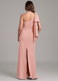 Azazie Capri 신부 들러리 드레스 A라인 한쪽 어깨 쉬폰 바닥 길이 드레스 image2