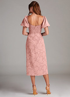 Azazie Evalina Bridesmaid Dresses Rosette Sheath Floral Burnout Dress image7