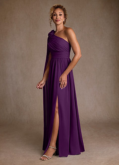 Azazie Lancaster Mother of the Bride Dresses Grape A-Line One Shoulder Chiffon Dress image5