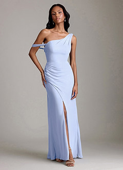 Azazie Madelyn Bridesmaid Dresses Ice Mermaid One Shoulder Chiffon Convertible Dress image1
