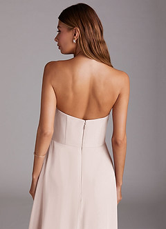 Azazie Wren Brautjungfernkleider Wandelbar A-Linie Seitliche Cut-Outs Chiffon Kleid Blassrosa image7