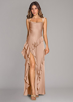 Azazie Sloane Bridesmaid Dresses English Rose A-Line Sweetheart Neckline Stretch Satin Dress image1