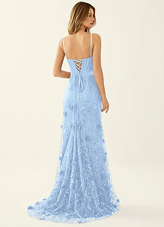 Iliana Sky Blue 3D Flower Beaded Corset Dress image7