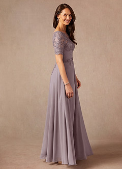 Azazie Raissa Abiti per la Madre della Sposa Abito A-Line in Chiffon Pizzo Dusk image4