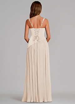 Azazie Stephanie Bridesmaid Dresses White Alabaster A-Line Pleated Stretch Satin Dress image5