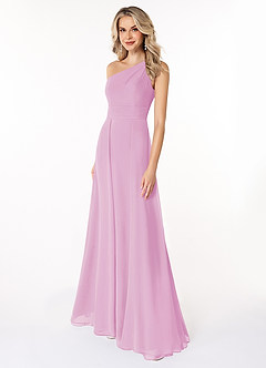 Azazie Dallas Abiti da Damigella Abito A-Line in Chiffon Monospalla Rosa Confetto image1
