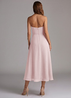 Azazie Wren Jurken voor bruidsmeisjes Jurk van Chiffon met A-Lijn Strapless Blozend Roze image2