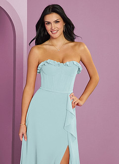 Barbie ♥ Azazie Abiti da Damigella Abito A-Line in Chiffon Scollo a Cuore Nebbia image6