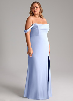 Azazie Saige Bridesmaid Dresses Ice A-Line Off the Shoulder Chiffon Convertible Dress image12