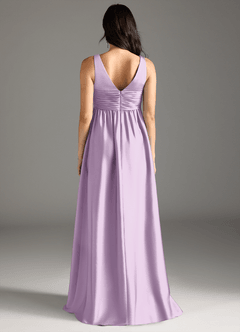 Azazie Yetta Brautjungfernkleider für Schwangere A-Linie Plissee Stretch-Satin Bodenlänge Kleid image7