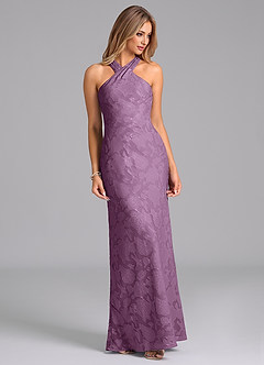 Azazie Doretta Bridesmaid Dresses Wisteria Mermaid Pleated Floral Burnout Dress image3